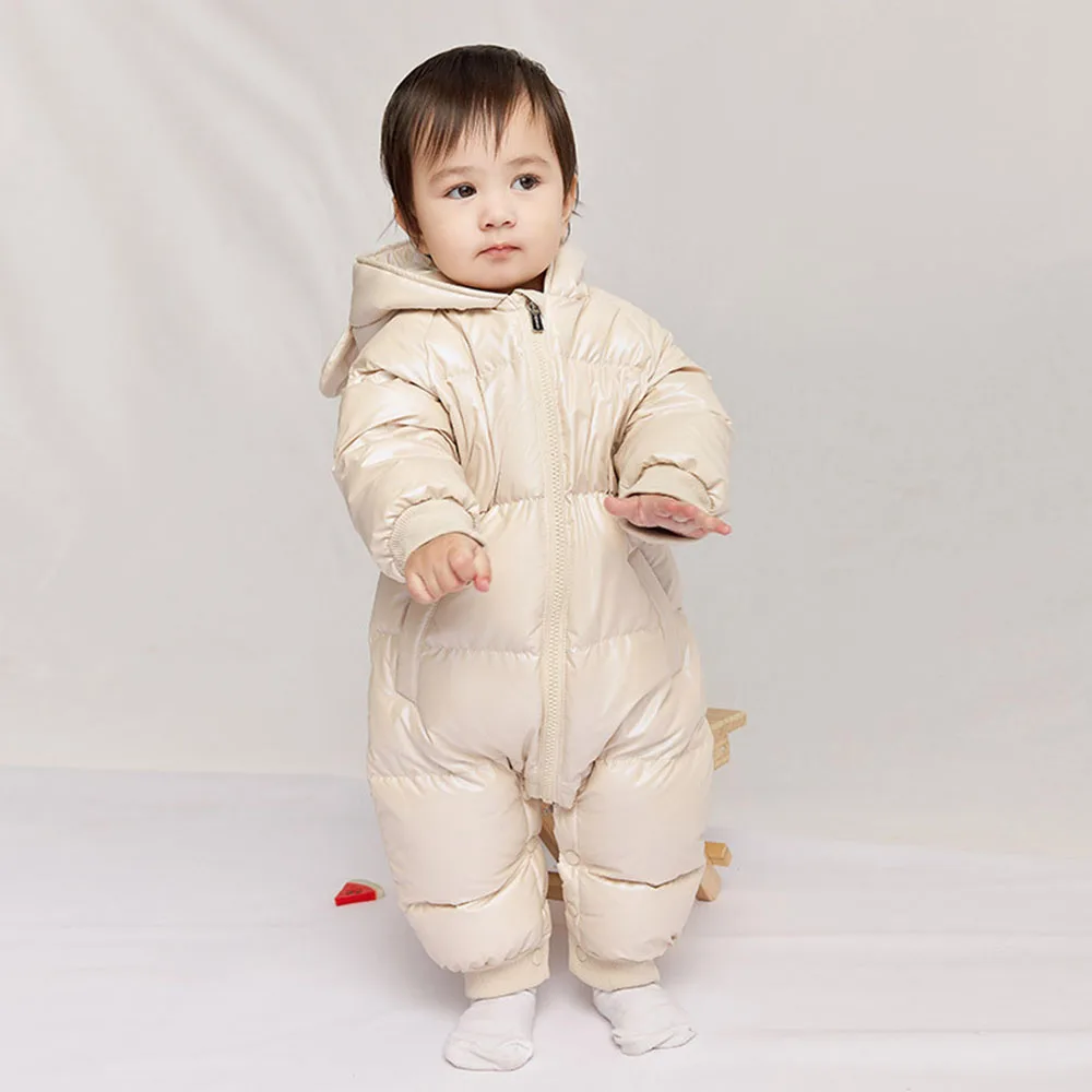 2022 winter new baby boy and baby girl one-piece clothes, down jacket, newborn warm, small baby climbing clothes