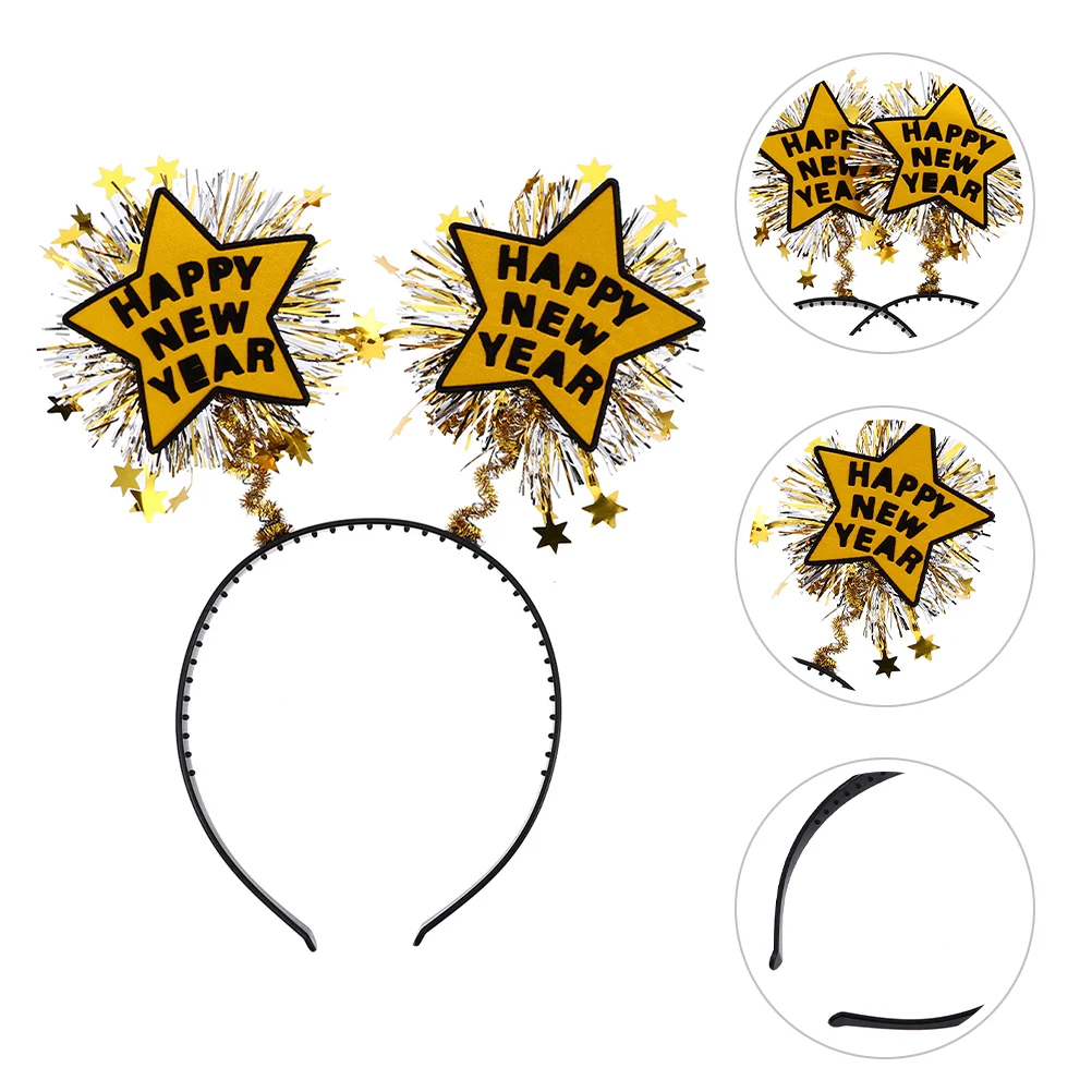 

Happy New Year Headband Star Headband New Year Party Headband Glitter Headband