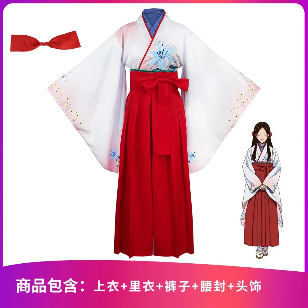 

Kakegurui Figure Nishinotoin Yuriko Lily printed Kimono Suit Uniform Yuriko Nishinotoin Cosplay