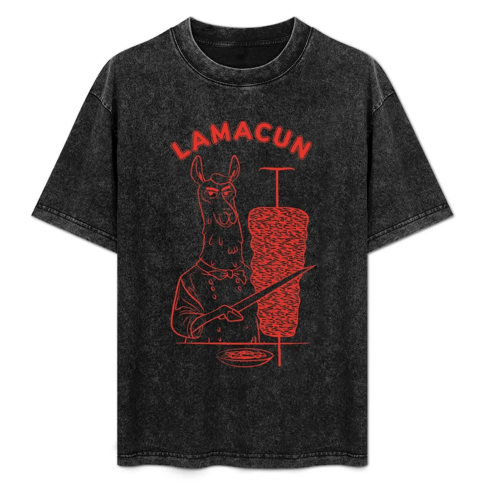 Фото Забавная футболка Lamacun Funny Llama Lahmacun, повседневный легкий топ с короткими рукавами №1