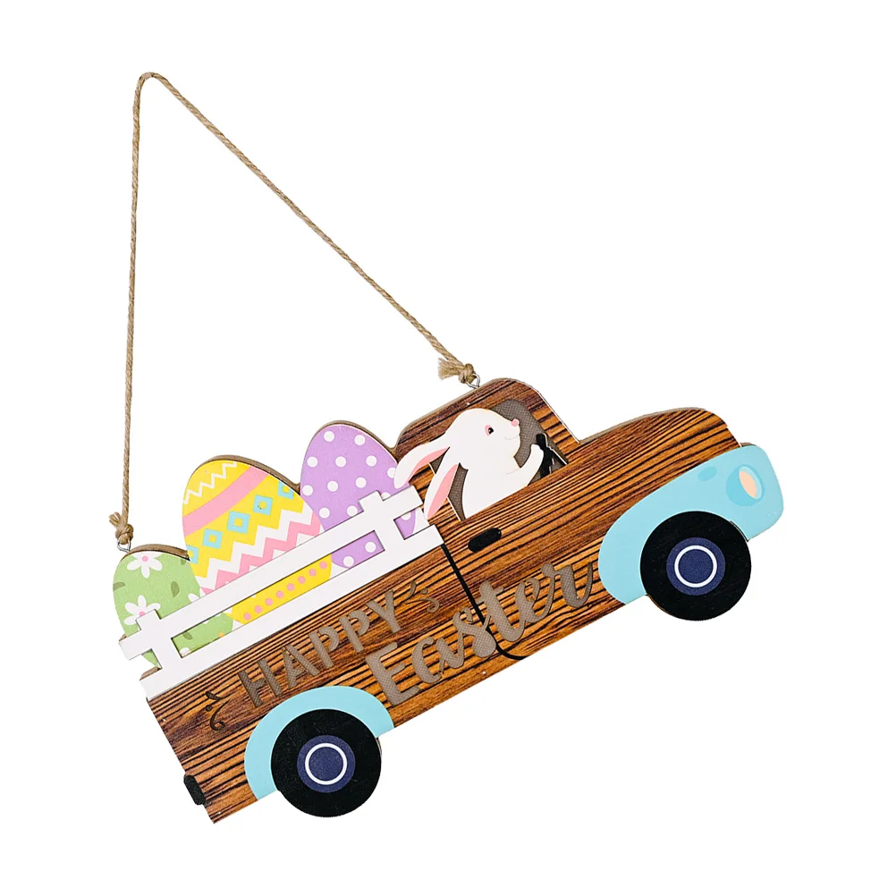 

Easter Luminous Hanging Board Festival Hanging Sign Easter Wooden Pendant