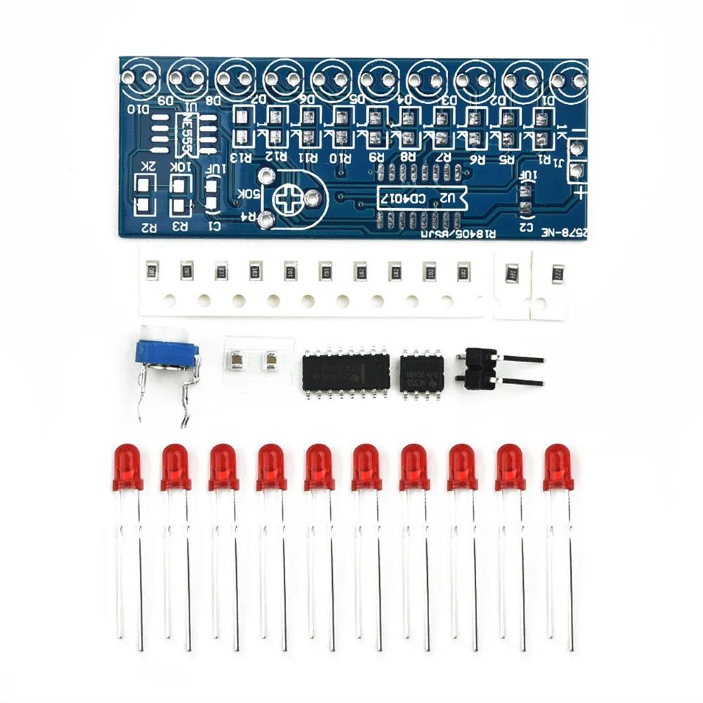 

Smart Electronics Kits NE555+CD4017 Light Water Flowing Light LED Module DIY Kit Learn Electronic Principles, Children's Lab
