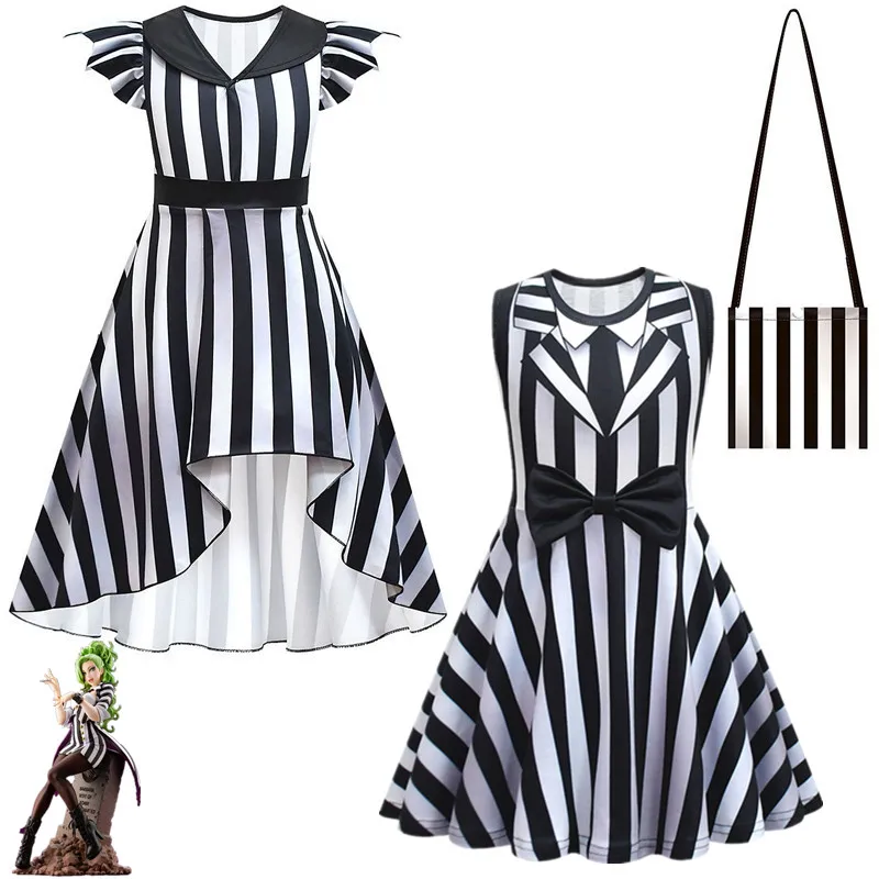 Костюмы для косплея из фильма Beetlejuice2 детей платье ролевых игр девочек в