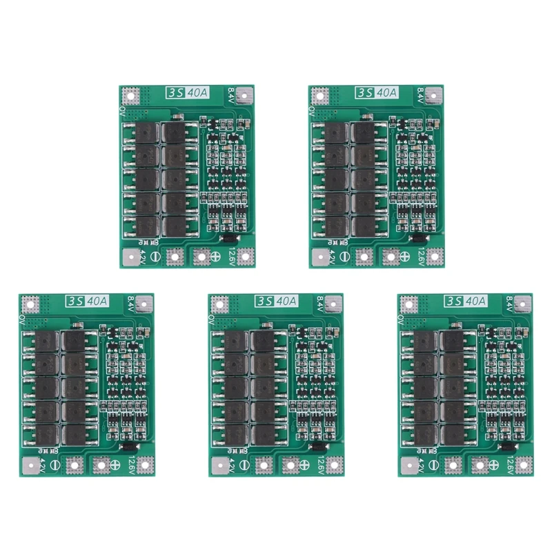 

5X 3S 40A 18650 Li-Ion Lithium Battery Charger Protection Board Pcb Bms For Drill Motor 11.1V 12.6V Lipo Cell Module