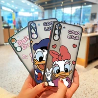 donald duck cute disney for samsung s22 s21 ultra s20 fe s10e s10 lite s9 s8 plus frosted translucent matte cover phone case