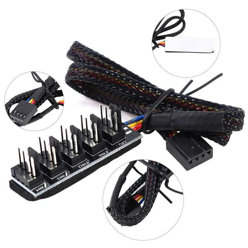 

400 мм от 1 до 5 4-контактный PWM ЦП компьютер ПК чехол Chasis кулер охлаждающий вентилятор удлинитель кабеля питания разветвитель адаптер контролл...