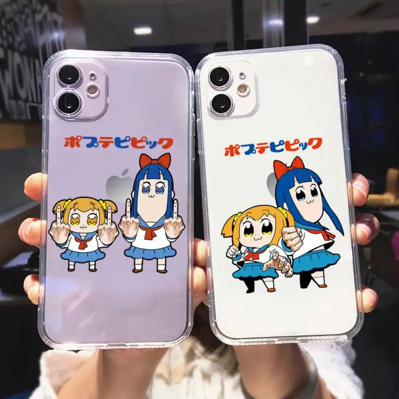 

Poputepipik чехол для телефона с аниме для iPhone 11 12 Mini 13 14 Pro XS Max X 8 7 6s Plus 5 SE XR прозрачный чехол