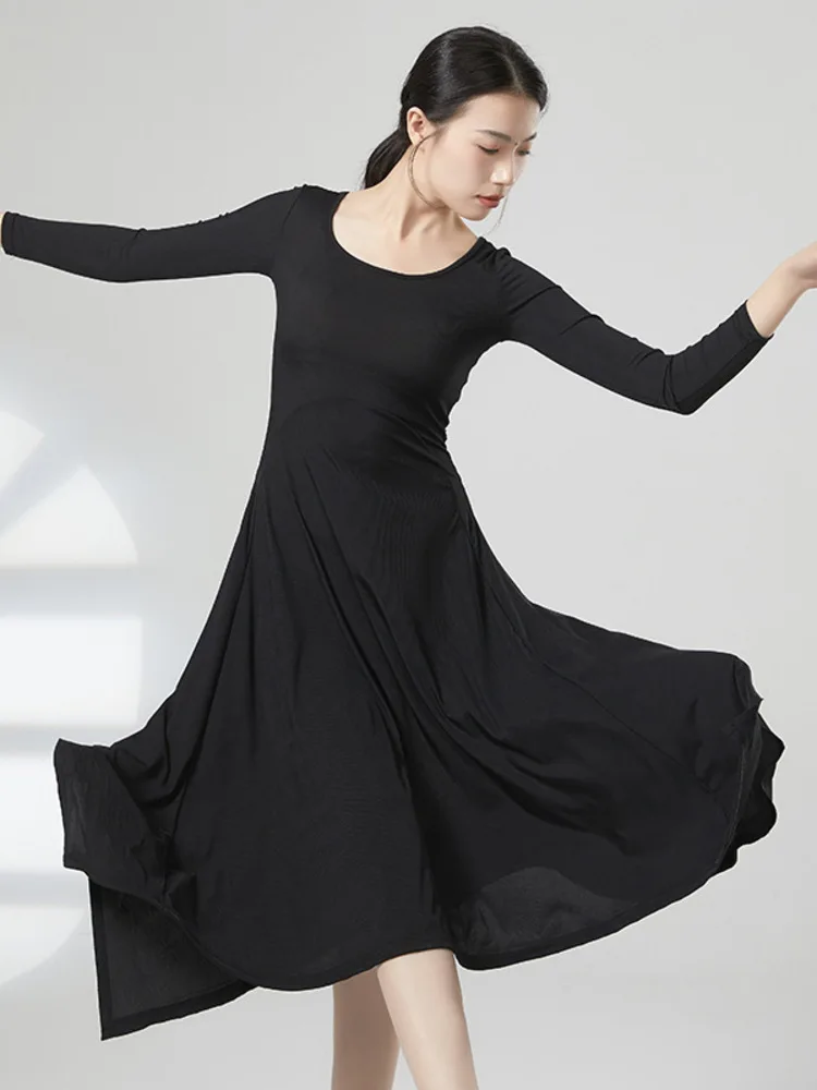 Женский костюм для латиноамериканских танцев однотонное приталенное платье с