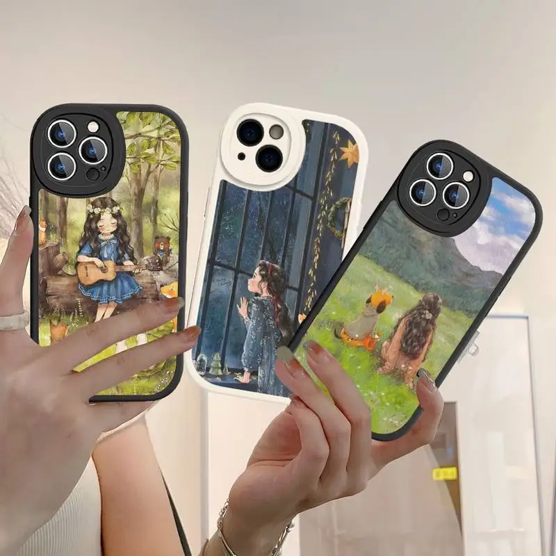 

Scenery Girl Phone Case Hard Leather For iPhone 14 13 12 Mini 11 14 Pro Max Xs X Xr 7 8 Plus