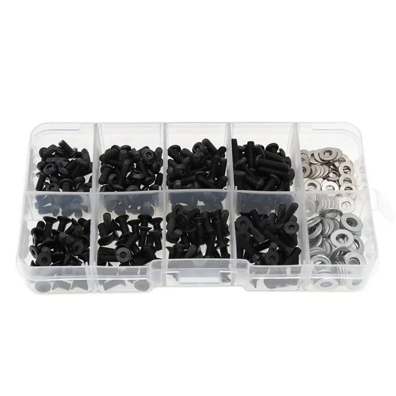 1/10 RC Car Screw Kit Repair Tool M3 M4 Bolts Washers Hardware Fasteners Hexagon Wrench for Traxxas Axial Redcat HSP Cars