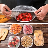 100 pcs reusable food storage cover plastic disposable adjustable elastic food bowls cover fresh keeping bags kitchen supplies