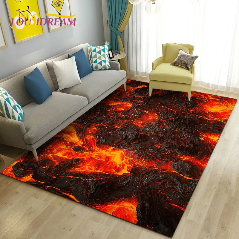 

LOUSIDREAM 3D Volcano Lava Magma ковёр из полиэстера