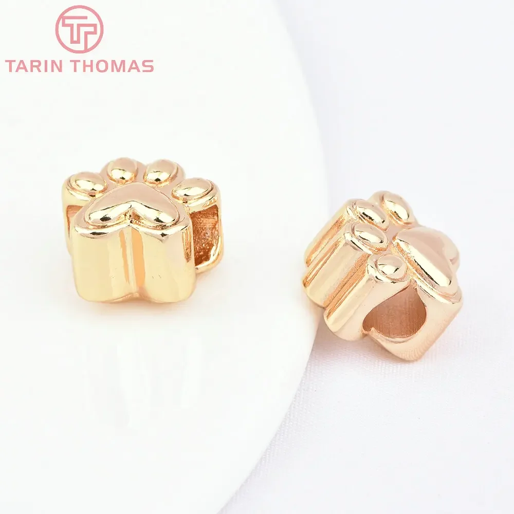 (7563) 6 шт. 12x11 мм 24-каратного золота в форме когтей макропористые бусины браслет