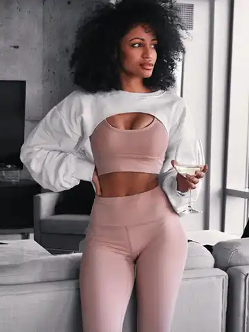 Women Fashion Sweatshirts Cropped Tops Solid Color Long Sleeve Loose Pullover Tops Casual Autumn Sweatshirt Female Streetwear