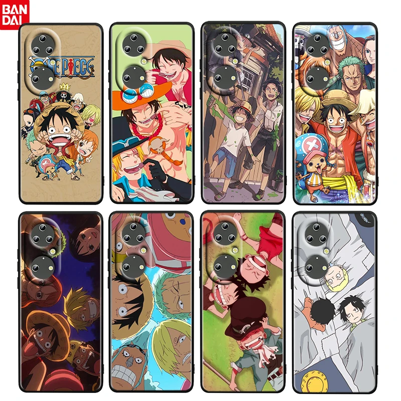 

Anime ONE PIECE Luffy For Huawei P50 40 30 20 10 9 Lite E Mini Pro 5G TPU Soft Gel Silicone Black Cover Phone Case Funda