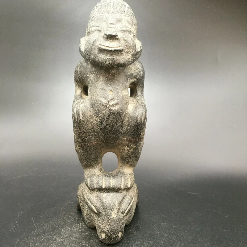 

Red Mountain Culture Hand Carved Statue of Chinese Meteorite Iron Stone Apollo ， c745