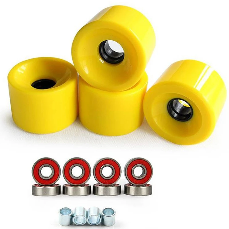 

1 Set Dancing Longboard 4PCS Skateboard Wheels 8Ball Bearings ABEC-9 70X51mm PU 78A 75% Rebound Large Size Wheels