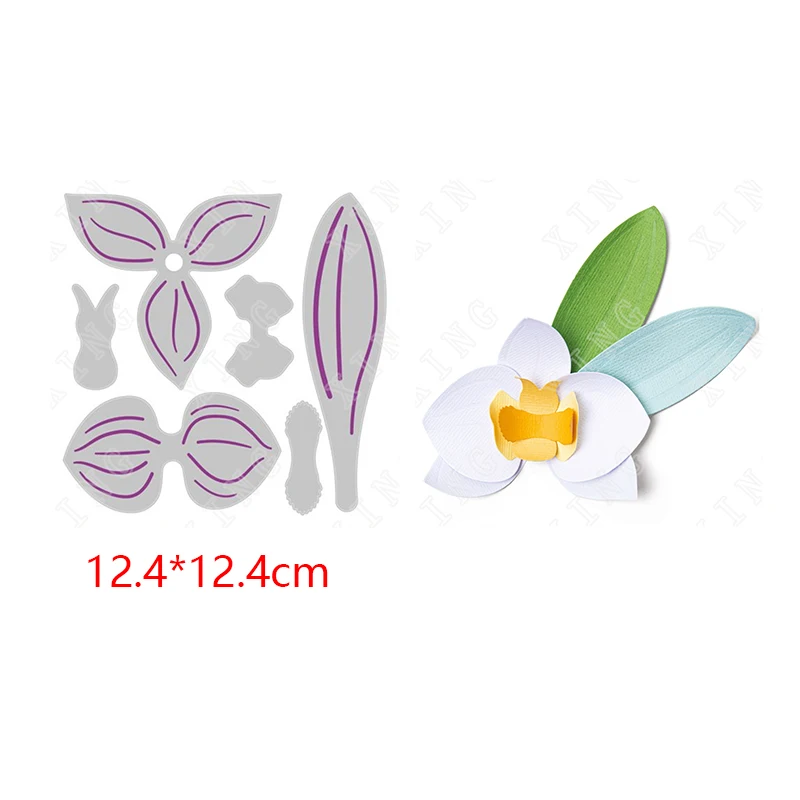 

6pk-Orchid Arrival New Metal Cutting Dies Scrapbook Diary Decoration Stencil Embossing Template DIY Greeting Card Handmade 2022