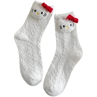 1 pair lolita style socks maiden lovely woman cartoon anime short socks sweet cat dog cotton princess socks high quality