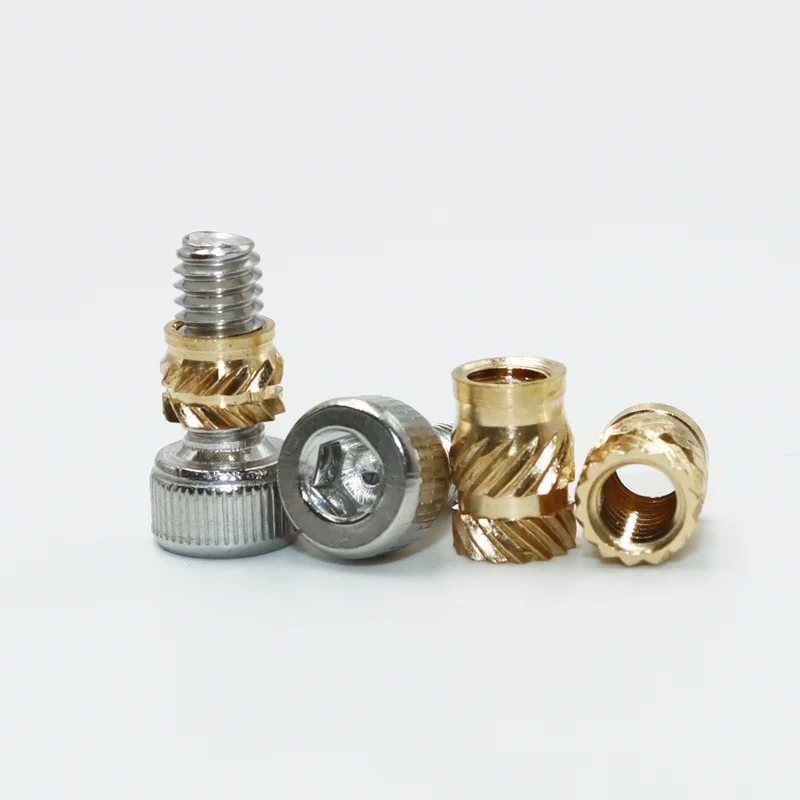 Резьбовая Тепловая вставка Латунная гайка и головка с шестигранной головкой