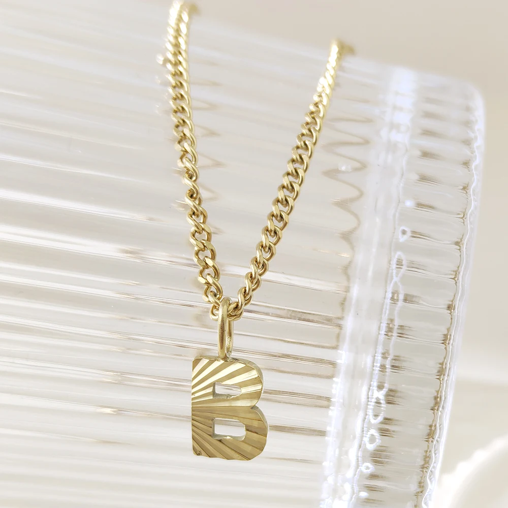 Женское Ожерелье из нержавеющей стали 10 шт. 26 букв кулон Золотая кубинская цепь