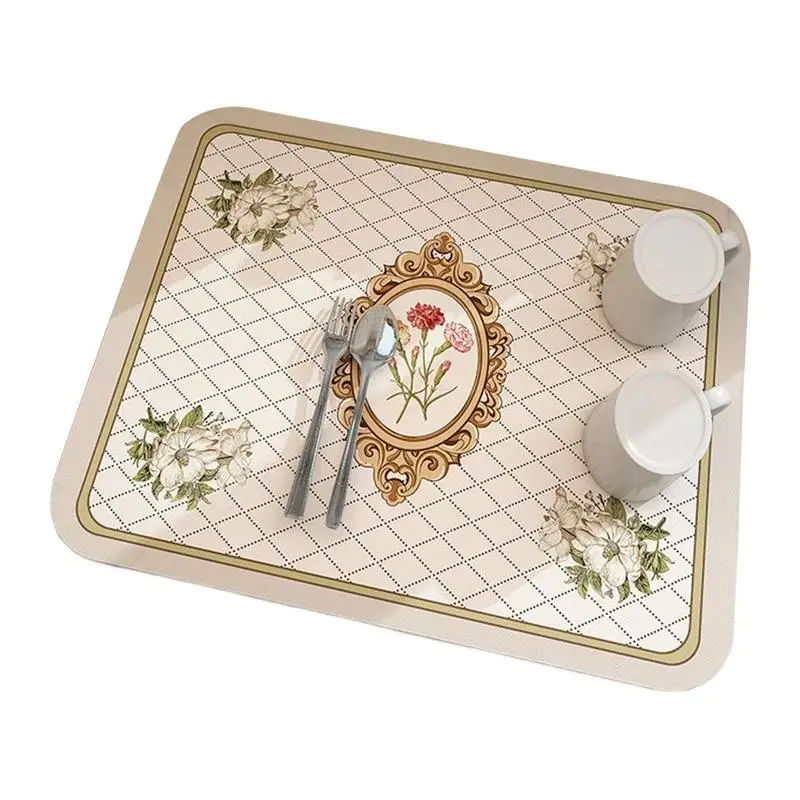 

Моющийся коврик для посуды, ультравпитывающий коврик для сушки посуды, Полиэстеровая ткань с принтом для кухонного стола