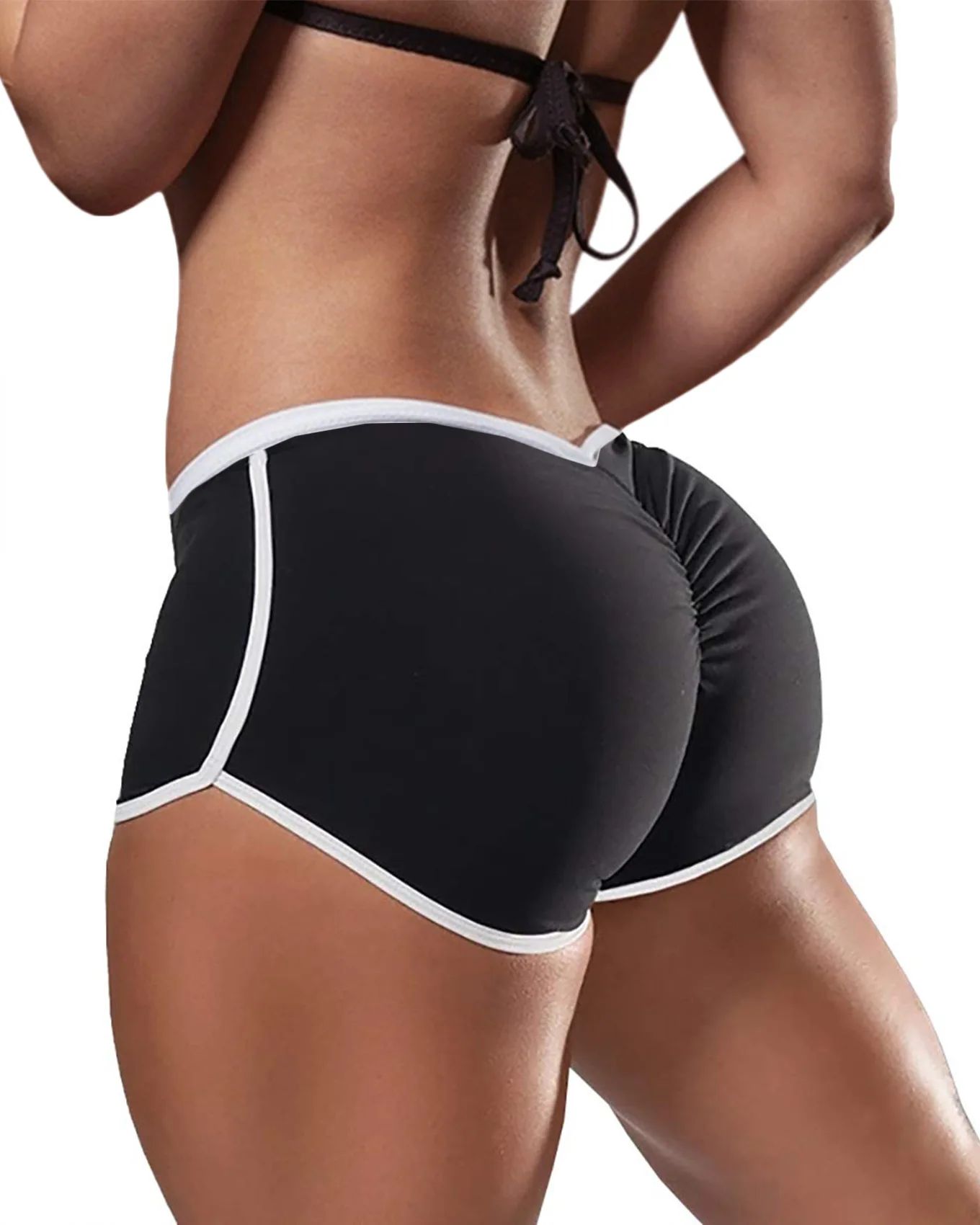 sexy low waist shorts women elastic slim solid scrunch butt yoga shorts push up booty gym athletic workout short pants leggings