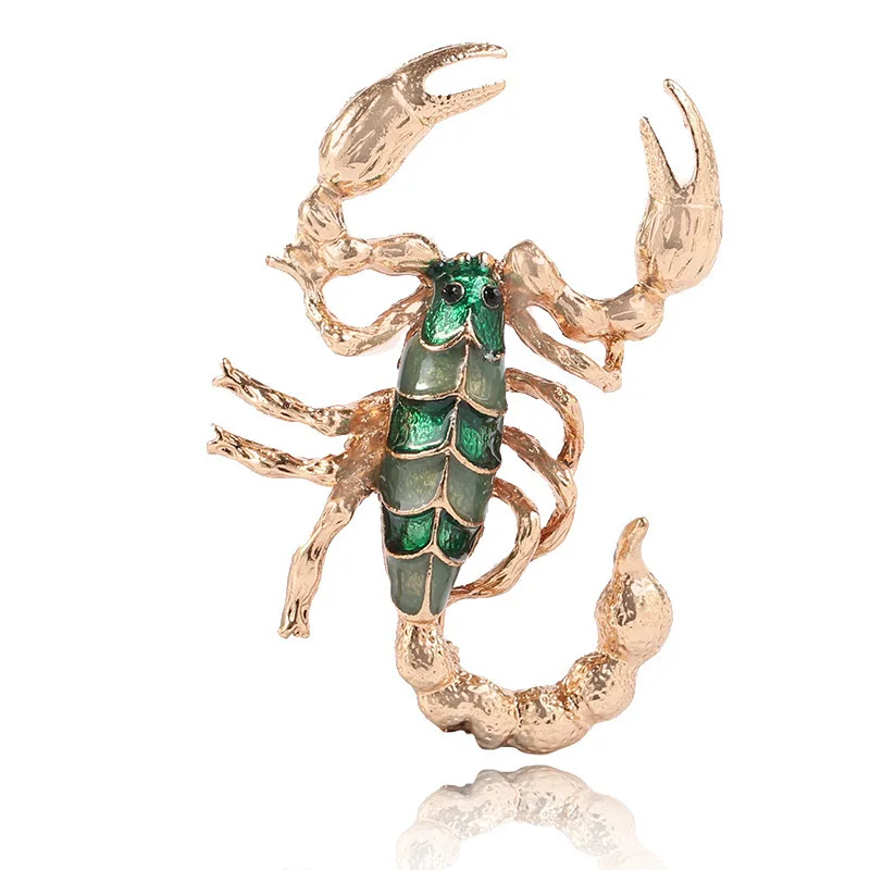 

Halloween Cross Border Jewelry in Europe and America New Dropping Oil Scorpion Retro Alloy Breastpin Brooch Brooches for Women