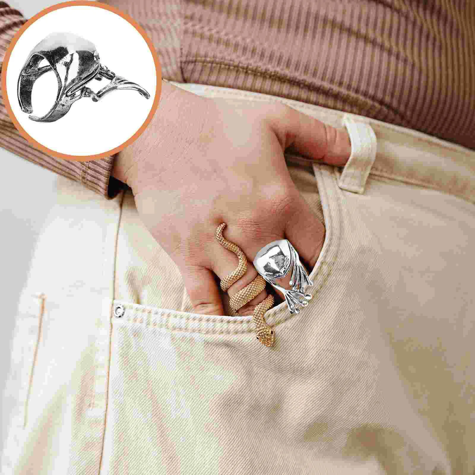 Кольца в виде лягушки металлические кольца для мужчин маленькие