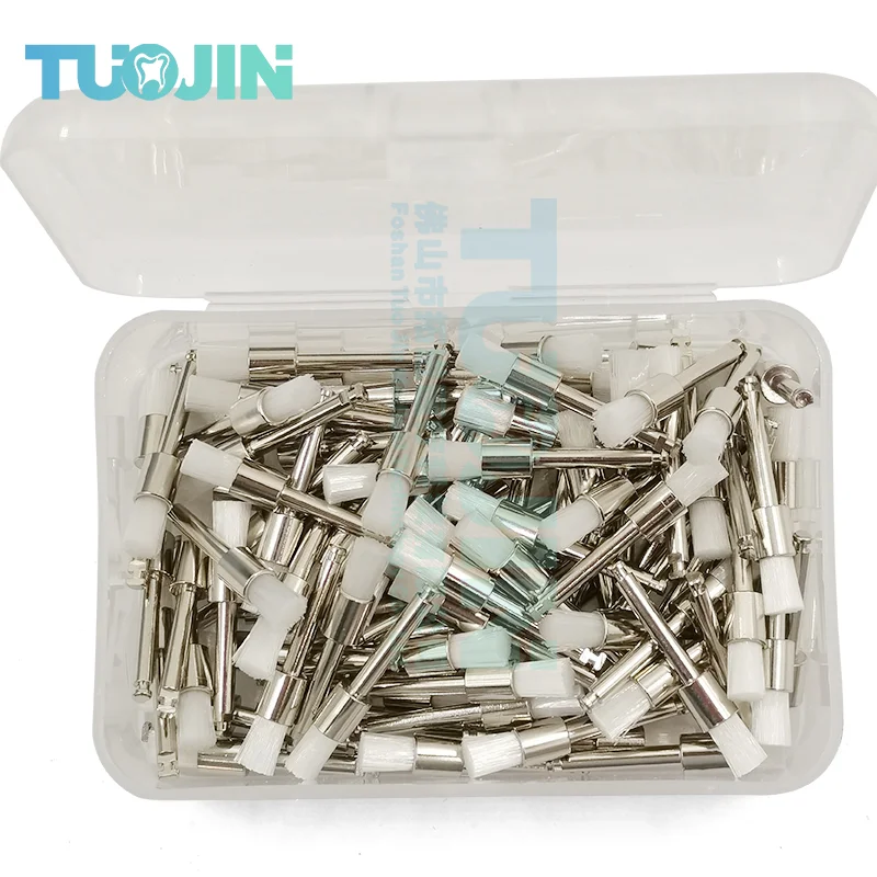 100 шт./коркор. Полировочная щетка для зубов полировщик нейлоновая щетина