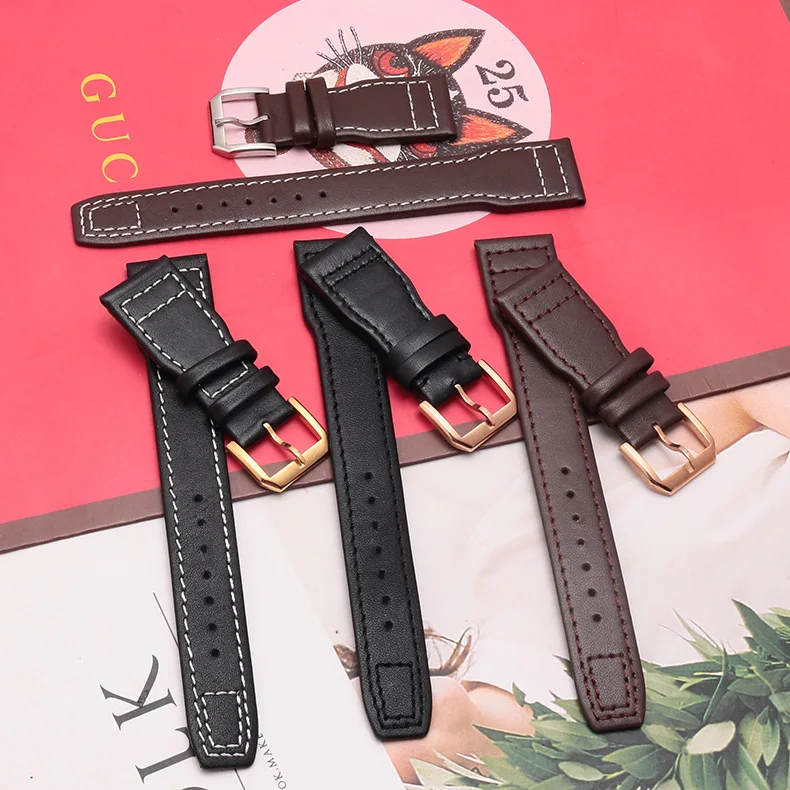 

Подходит для часов серии Omega Mido Longines IWC, аксессуары для часов с пряжкой для часов, кожаные часы с ремешком из воловьей кожи 22 мм