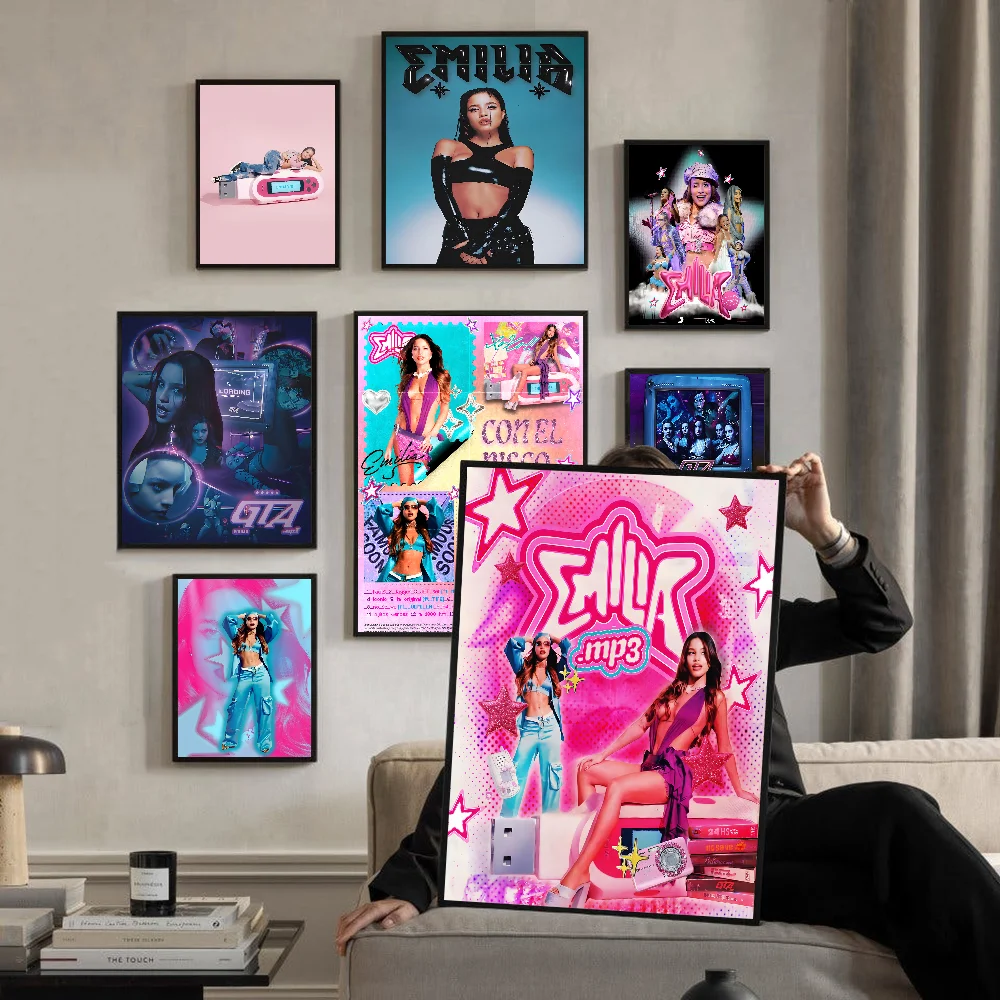 Винтажные постеры Singer Emilia Mernes mp3 клейкие винтажные Декорации для комнаты дома