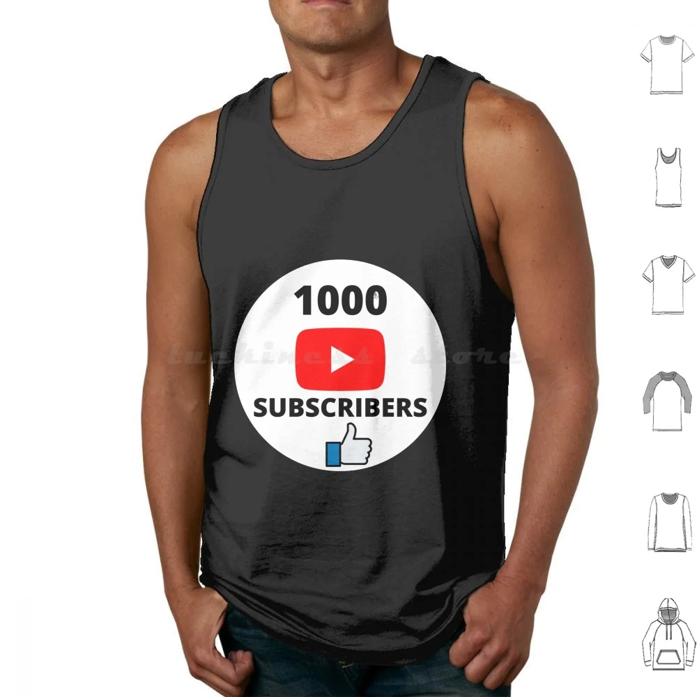1000 Subs майки жилеты безрукавки высокое качество серебро для подписчиков Youtube