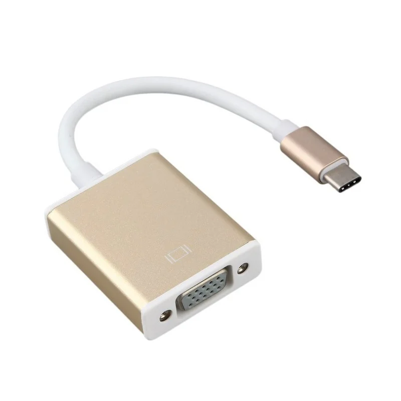 

Адаптер USBC-VGA, кабель-преобразователь USB 3,1 типа C штекер-гнездо VGA, 1080P FHD для Macbook, 12 дюймов, Chromebook Pixel Lumia 950XL