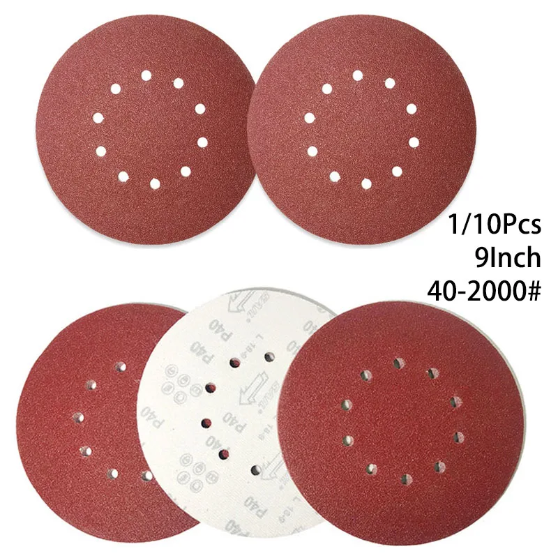 

Диск шлифовальный, 10 отверстий, 9 дюймов, 40-2000 #, 1/10 шт.