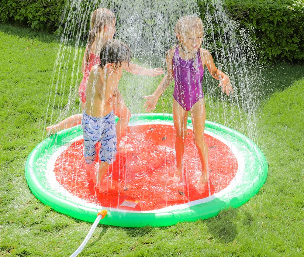 

170cm Children's Water Pad Summer Beach Strawberry Pizza Doughnut Inflatable Water Pad Lawn Swimming Pool Pad Children's Toys