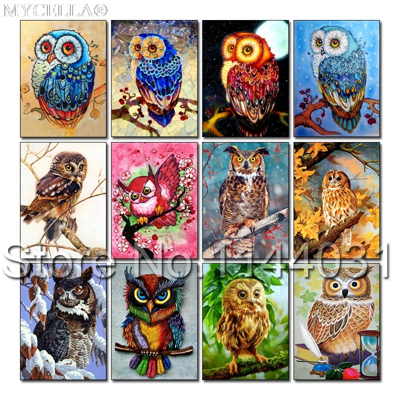 Nighthawk 5D Diy Diamond Painting Animals Owl Diamond Embroidery Full Resin Square Diamond Mosaic ダイアモンドアート home decoration