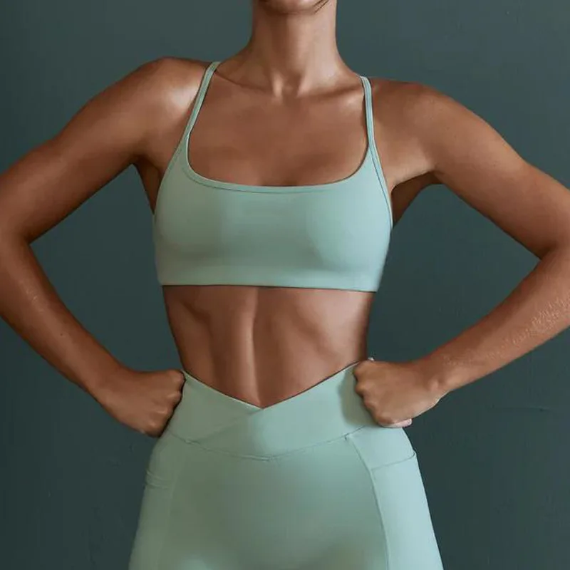 Fitness Sports Bra Women Shockproof Sexy High-Intensity Yoga Bra Bralette Running Gym Vest Cotton Underwear Fashion Beauty Back