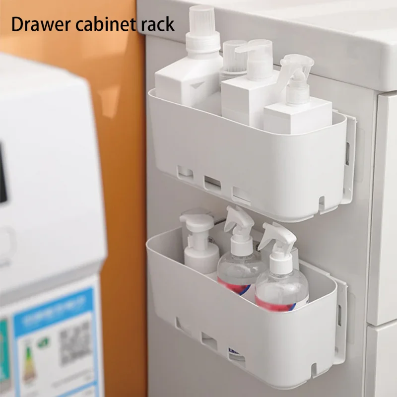 

Mount Cabinet Side Under Sink Punch Free Storage Holder Removable Cookware Bathroom Household Rack Drawers Kitchen Organizer