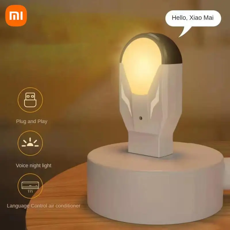 

XIAOMI Wireless Led Night Light Usb Socket Mobile Power Charging Small Round Book Lamp Eye Protection Book Reading Bedroom Light