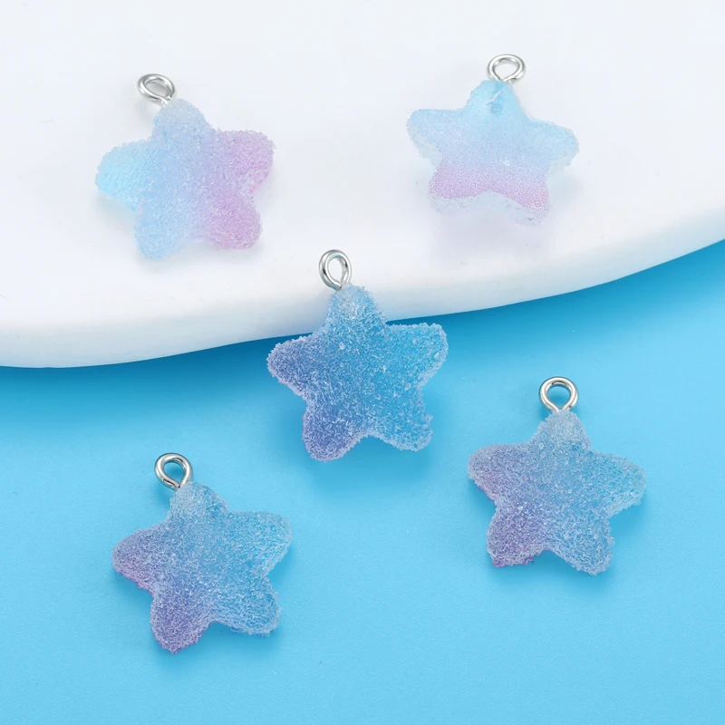10 шт. красочные медведи звезды сердечки подвески смоляные кабошоны блестящие