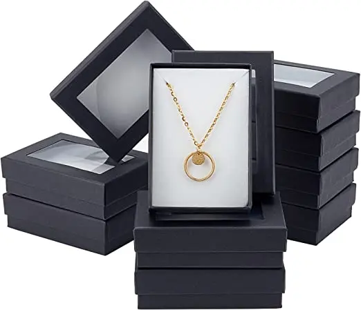 Es With Window Presentation Box With Padding - Birthday Gift Box - Necklace Box Earring Box Ring Box Cardbo
