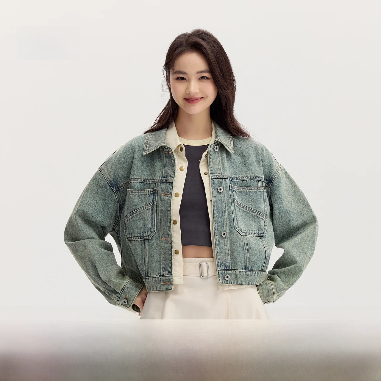 Женская джинсовая куртка Senma осень 2024