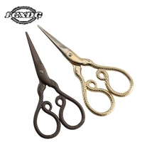 chinese 12 zodiac design golden retro scissors sewing tools stainless steel craft scissors for sewing cross stitch scissors yarn