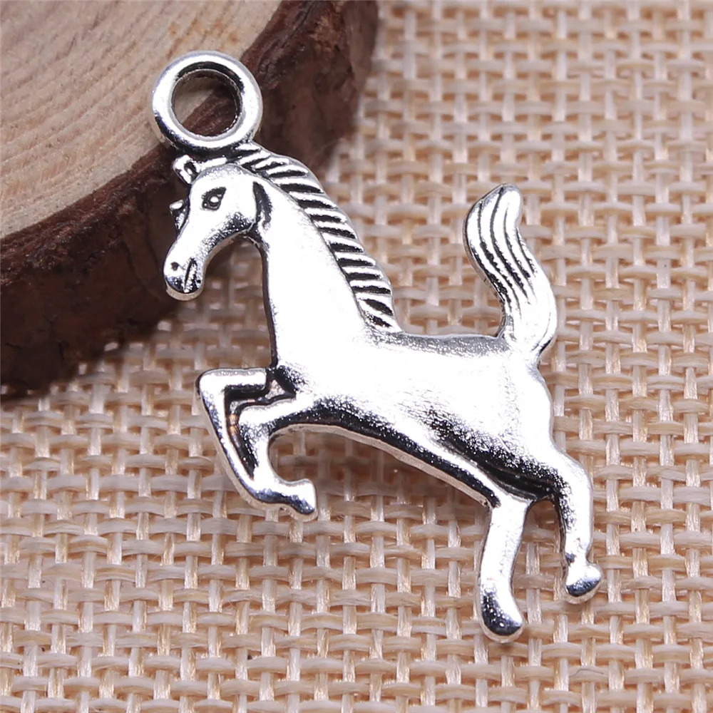 8Pcs 21x35mm Zinc Alloy Antique Silver Color Horse Charms Pendant Designer Charms Fit Jewelry Making DIY Jewelry Accessories