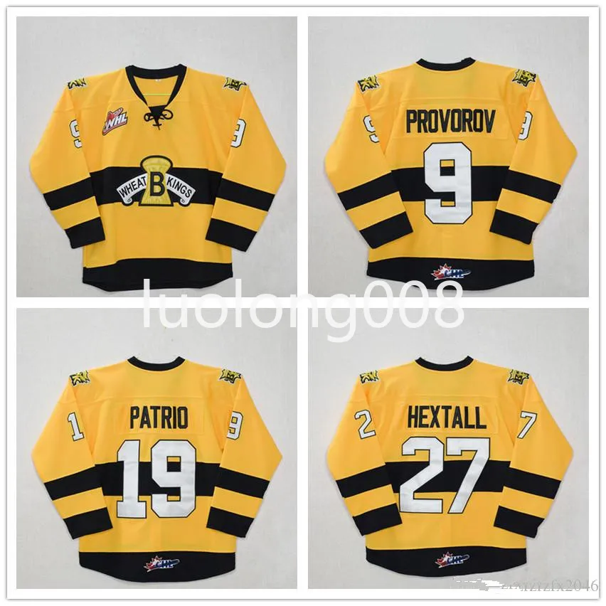 

Custom Brandon Wheat Kings #9 ivan provorov #19 Nolan Patrick #27 ron hextall Hockey Jersey Embroidery any number and name