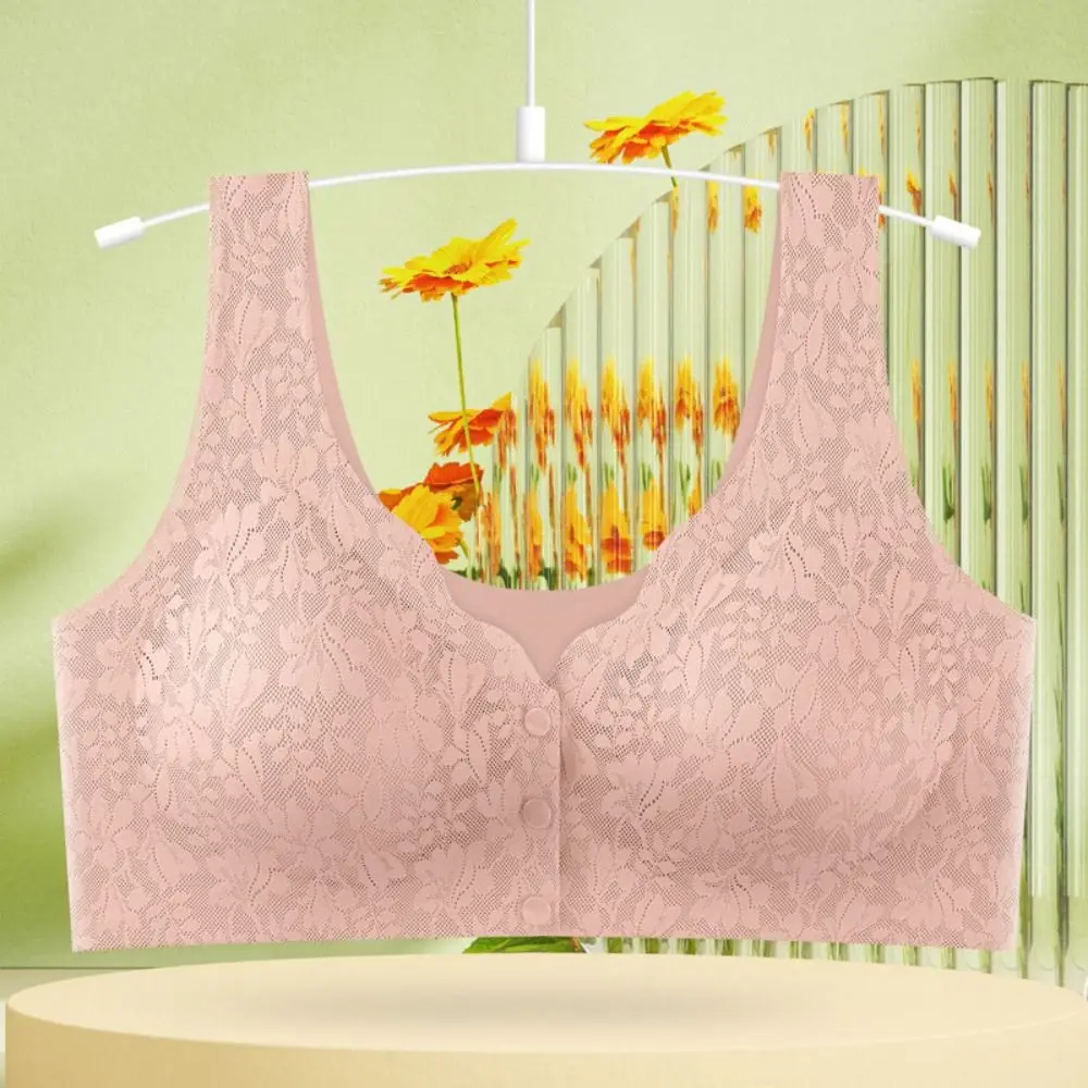 Мягкий тонкий бюстгальтер на пуговицах спереди удобные расширенные бретели