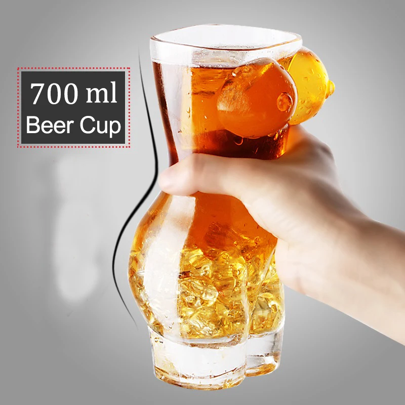 

700ml Sexy Lady and Men Durable Double Wall Large Whiskey Glasses Wine Shot Glass Big Chest Beer Cup Mugs Coffee Cups