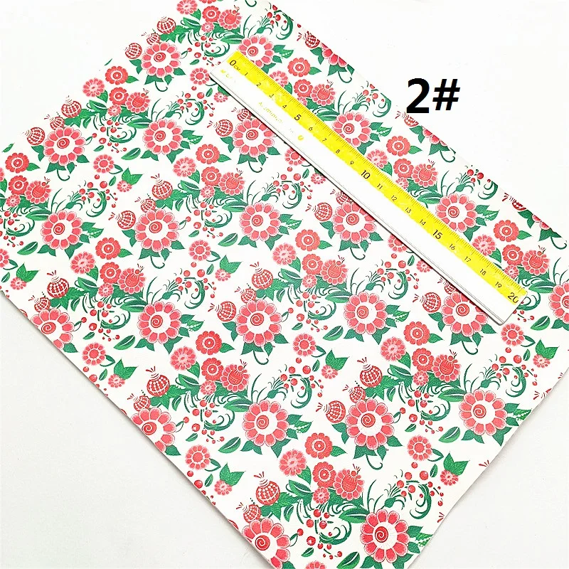 Листы из синтетической кожи с различным цветочным принтом фетровая подложка