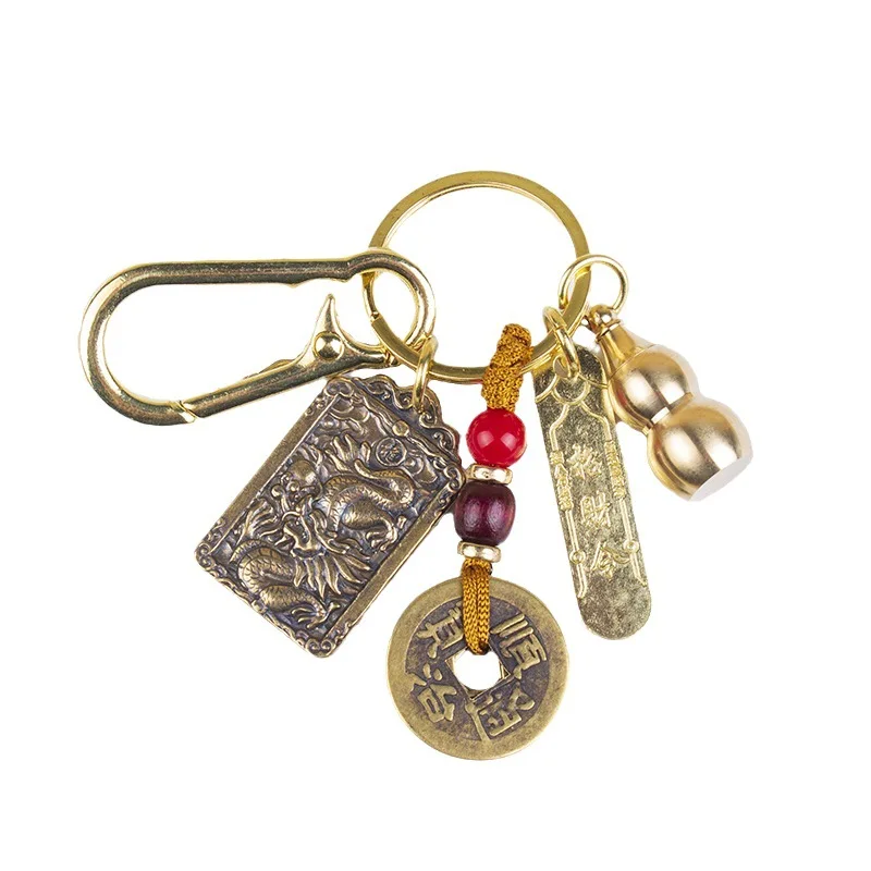 Латунный брелок Чжао Гонг миньу Бог богатства Линг династия Зодиак Цин монеты